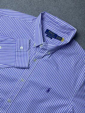 Polo Ralph Lauren Striped Slim Fit Preppy Button Down Long Sleeve Men's XL TG